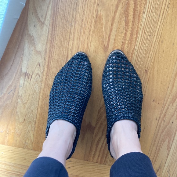 Intentionally Blank Caps Leather Caged block heeled mules Sz 8 - Picture 10 of 10